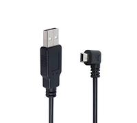 QIANRENON 90 Degree Mini USB to USB 2.0 Extension Cable Mini 5Pin USB B Male Right Angle to USB 2.0 Male Data for GPS Camera Devices Cable 1.5m(Left)