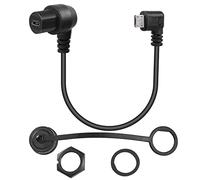 QIANRENON 90° Right Angle Micro USB Panel Flush Mount Waterproof Extension Cable Micro USB 5 Pin Male to Female Connector for Fixied on Dashboard of Car,Boat,Motorcycle,28cm/11in (left Bend Male)