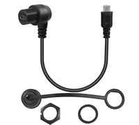 QIANRENON 90° Right Angle Micro USB Panel Flush Mount Waterproof Extension Cable Micro USB 5 Pin Male to Female Connector for Fixied on Dashboard of Car,Boat,Motorcycle,28cm/11in (Straight Male)