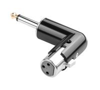 QIANRENON Adjustable 90° Angle XLR Female to 1/4 TS Microphone Adapter 3Pin-XLR Socket to TS 6.35mm Male Mono Unbalanced Right Angle Connector xlr Jack Position Tunable, for Guitar Amplifier Mixer