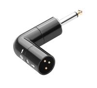 QIANRENON Adjustable 90° Angle XLR to TS 6.35mm Microphone Unbalanced Adapter 3Pin xlr Male to 1/4" TS Male Mono Right Angle Audio Connector xlr Direction 360° Change, for Guitar Mixer Amplifier