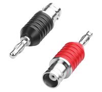 QIANRENON BNC to 4mm Banana Plug Oscilloscope Connector BNC Female to Single 4mm Banana Plug RF Coaxial Adapter Bnc-F to 4 mm Lantern Plug, for Coaxial Cable Multimeter Test Circuit, Red + Black