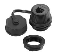 QIANRENON Cat3 RJ11 Threaded Fixed Waterproof Adapter RJ11 6P4C Female to Female Bulkhead Mount Telephone Connector Panel Front Mount Socket, IP68, for Telephone Voice Fax Machine Modem