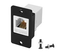 QIANRENON CAT3 RJ12 6P6C Rectangular Panel Telephone Line Adaptor RJ12 6P6C Female to Female Fixed Mount Connector RJ12 Mount Telephone Socket, for Modem Telephone Voice Communication