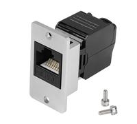 QIANRENON CAT6 RJ45 Rectangular Panel Crimp Adapter No Tool RJ45 8P8C Female Panel Mount Ethernet Connector RJ45 Crimping Mount Receptacle T568A/B, for Equipment Panel Desktop Wall