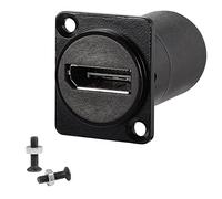 QIANRENON DP1.4 Panel Mount Feedthrough Connector 8k@60hz Displayport Female to Female Panel Coupler, D-Type and XLR Panel Mount for HD Digital Audio/Video Multimedia Signal Transmission