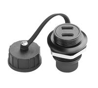 QIANRENON Dual USB C 3.1 Threaded Fixed Waterproof Adapter Coupler 10Gbps 2 USB Type C Female to Female Bulkhead Mount Data Charging Connector Socket, Waterproof Cap, for Extend 2 USB C Port