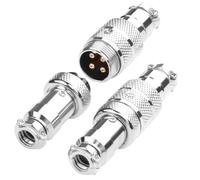 QIANRENON Gold Plated GX16 4Pin Docking Aviation Connector 7A GX16 4Pin Aviation Plug Socket Solder Adapter M16 4 Pole Aerial Plug Quick Connect Nut Lock, for Electrical Electronic Signal, 2Pcs