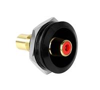 QIANRENON Gold Plated RCA Embedded Threaded Fixed Adapter, RCA Female to Female Panel Mount AV Connector, for S/PDIF, TV, Subwoofer, Phono, Speaker, Amplifier, (Red)