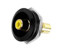 QIANRENON Gold Plated RCA Embedded Threaded Fixed Adapter, RCA Female to Female Panel Mount AV Connector, for Audio,Video,TV,Phono,Speaker,RCA Cable,Amplifier, Yellow