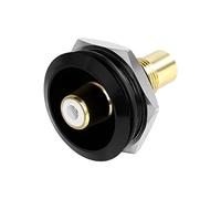 QIANRENON Gold Plated RCA Embedded Threaded Fixed Adapter, RCA Female to Female Panel Mount AV Connector,for TV Subwoofer Speaker Amplifier Phono S/PDIF, White