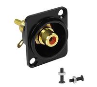 QIANRENON Gold Plated RCA Panel Mount Adapter RCA Female to Solder Terminal AV Connector, D-Panel/XLR Panel Mount, for S/PDIF TV Audio Video Phono Speaker Amplifier, Red