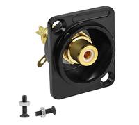 QIANRENON Gold Plated RCA Panel Mount Adapter RCA Female to Solder Terminal AV Connector, XLR Panel/D-Panel Mount, for TV S/PDIF Audio Video Phono Speaker Amplifier, White