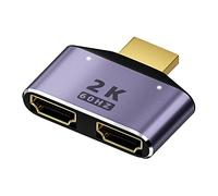 QIANRENON HDMI 1 in 2 Out Splitter Adapter 2K@60hz HDTV 2 in 1 HD Display Selector Switcher HDMI 1 Male to 2 Female Connector,with LED Light, (Not Supported Simultaneous Display)