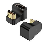 QIANRENON HDMI 2.1 U-Shape Angle Ultra HD Adapter 8K HDMI Male to Female 180° Angle Display Connector Socket, 8K@60Hz UHD2.1 3D, for HDTV Monitor Projector Laptop PC,2Pcs (Reverse)