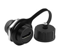 QIANRENON HDMI Waterproof HD Display Connector 4K HDMI 2.0 Female to Female Panel Mount Waterproof Adapter HDMI Feedthrough Bulkhead Mount Outdoor Waterproof Socket, for TV Projector Multimedia