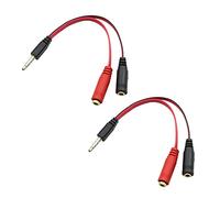 QIANRENON Headphone Microphone Splitter 4-Pole 3.5mm Stereo to Dual Mono Y Splitter Cable TRRS 1/8" 1 to 2 Cable 3.5mm Male to Dual Female,6.3in(16cm), 2 Pcs