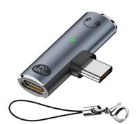 QIANRENON PD100W USB C Charging Headphone 2 in 1 Adapter USB Type C male to Type C female & TRRS 3.5mm female Connector USB C Phone Fast Charge 3.5mm Headset Converter,with LED Light,Hanging Hole