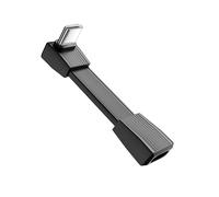 QIANRENON PD240W USB C 4.0 Fast Charging Data Ultra Short Cable 90° Angle Connector 80Gbps Type C 4.0 Female to Straight Bend Male Full Function Extender Cable, for Phone Tablet Mac Mini, 51mm/2in