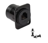 QIANRENON RJ11/RJ12 6P6C Panel Mount Feedthrough Connector CAT3 RJ12 Female to Female Telephone Line Straight Through Jack,XLR Panel/D Type Panel Mount,for Telephone Communication Alarm Voice System