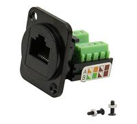 QIANRENON RJ45/8P8C Cat5E Screw Terminal Adapter Keystone Jack,D-Type Modular Panel Crimping Data Female Connector,Black