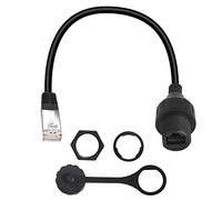 QIANRENON RJ50 10P10C Panel Mount Waterproof Connector CAT5e RJ50 Male to Female Outdoor Communication Extension Cable,IP67,Microphone Connections for Data and Mobile Radios,40cm/15.7in