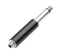 QIANRENON TS 6.35mm Plug to Locking TRS 3.5mm jack Audio Adapter TS 1/4 Male to Locking TRS 1/8 Female Mono Unbalanced Connector Converter, for Guitar Mixing Console