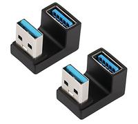 QIANRENON U-Shape Angle USB 3.1 Adapter Converter 10Gbps 180 Degree USB3.1 Male to Female Coupler Connector,Support Data Transfer OTG 5V/3A Fsat Charging, for PC Laptop Power Bnak 2Pcs