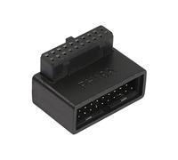 QIANRENON USB 3.0 19/20 Pin 90 Degree Adapter Male to Female L Turn Right Angle Socket for Desktop Motherboard Internal Connector Up Angled(PH19A)