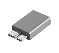 QIANRENON USB 3.0 Micro B Adapter, USB C Female to USB 3.0 Micro B Male Connector, for Mobile Hard Disk, MacBook Pro, Galaxy S5/S8/S9/S10, Note 3 etc, Grey