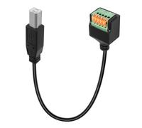 QIANRENON USB B Quick Connect Solderless Adapter Short Cable USB Type B 2.0 Male to 5Pin Crimp Terminal Printer Plug USB B Spring Terminal Block Connector, for DIY/Repairing USB B Port, 30cm/11.8in