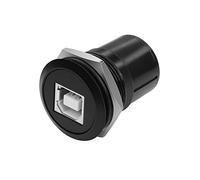 QIANRENON USB B to USB2.0 Threaded Fixed Printer Adapter USB2.0 Type B Female to USB2.0 Female Panel mount Round Connector, for Printer Scanner 3.5'Portable Hard Drive Monitor