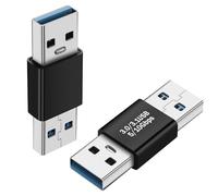 QIANRENON USB3.0 Male to Male 180 Degree Adapter Extender 5Gbps USB3.0 USB3.1 Gen1 Plug to Plug Data Charging Reverse Angle Connector 5V/3A, Al Shell, for Extension USB PC Laptop Tablet PC,2Pcs