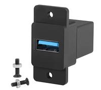 QIANRENON USB3.0 Rectangular Panel Adapter 5Gbps USB3.0 Female to Female Panel Mount Connector USB3.0 Mounting Socket Data Module 5V/0.5A harging, for Mounting on Device Panel, Desktop, Wall