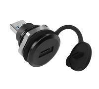 QIANRENON USB3.0 to USB C Threaded Fixing Adapter 5Gbps USB3.0 Male to USB C Female Circular Connector USB3.0 to Type C Data Converter Mount Socket,Waterproof/Dust Proof, for Data Transfer/Charging