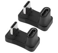 QIANRENON Wider U Shaped Angle USB C Adapter 10Gbps USB3.1 Type C Male to Female U Shaped Wide Distance Connector, Support 4k@60HZ HD Audio/Video 100W, for Smartphone Laptop Tablet Steam Deck, 2Pcs