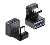 QIANRENON Wider U-shaped Angle USB C to USB3.1 Adapter 10Gbps Type C Male to USB3.1 Female Wide Distance 180° Angle Connector,for Audio/Video Transfer OTG,for Steam Deck Smartphone Laptop Tablet,2Pcs