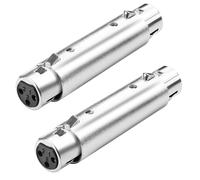 QIANRENON XLR Female to XLR Female Microphone Adaptor Extender 3Pin XLR Jack to Jack Balanced Audio Connector XLR Docking Expansion Socket, for Extension XLR Stage Audio Amplifier Mixer, 2Pcs