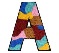 QianSiLi 4.5 Inch Chenille Iron On Letters for Clothes Varsity Letter Patches Embroidered Patch Iron On Patches for Clothing Varsity Jacket Hoodie (Multi Color,A)