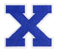 QianSiLi 4.5 Inch Chenille Iron On Letters for Clothes Varsity Letter Patches Embroidered Patch Iron On Patches for Clothing Varsity Jacket Hoodie (Blue,X)