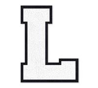QianSiLi 4.5 Inch Chenille Iron On Letters for Clothes Varsity Letter Patches Embroidered Patch Iron On Patches for Clothing Varsity Jacket Hoodie (White,L)