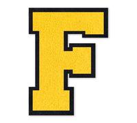 QianSiLi 4.5 Inch Chenille Iron On Letters for Clothes Varsity Letter Patches Embroidered Patch Iron On Patches for Clothing Varsity Jacket Hoodie (Yellow,F)