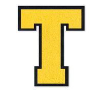 QianSiLi 4.5 Inch Chenille Iron On Letters for Clothes Varsity Letter Patches Embroidered Patch Iron On Patches for Clothing Varsity Jacket Hoodie (Yellow,T)