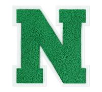 QianSiLi 4.5 Inch Chenille Iron On Letters for Clothes Varsity Letter Patches Embroidered Patch Iron On Patches for Clothing Varsity Jacket Hoodie (Green,N)