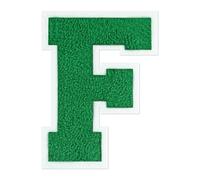 QianSiLi 4.5 Inch Chenille Iron On Letters for Clothes Varsity Letter Patches Embroidered Patch Iron On Patches for Clothing Varsity Jacket Hoodie (Green,F)