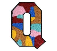 QianSiLi 4.5 Inch Chenille Iron On Letters for Clothes Varsity Letter Patches Embroidered Patch Iron On Patches for Clothing Varsity Jacket Hoodie (Multi Color,Q)