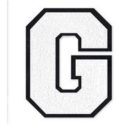 QianSiLi 4.5 Inch Chenille Iron On Letters for Clothes Varsity Letter Patches Embroidered Patch Iron On Patches for Clothing Varsity Jacket Hoodie (White,G)