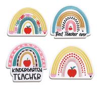 QianSiLi 4PCS Back to School Embroidered Patch Apple Applique Patches Iron On Patches for Clothing Jackets Backpacks Teacher Gifts for Women