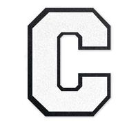 QianSiLi 6.0 Inch Chenille Iron On Letters for Clothes Varsity Letter Patches Embroidered Patch Iron On Patches for Clothing Jacket/Hoodie/Varsity (White,C)