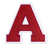 QianSiLi 6.0 Inch Chenille Iron On Letters for Clothes Varsity Letter Patches Embroidered Patch Iron On Patches for Clothing Jacket/Hoodie/Varsity (Red,A)